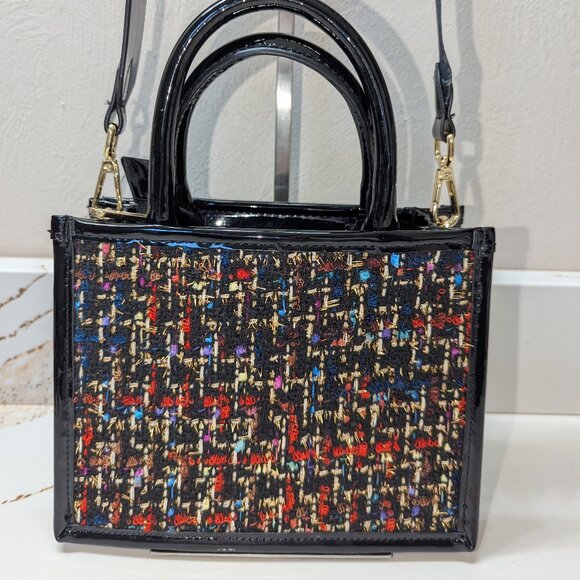 Betsey Johnson colorful tweed satchel/crossbody bag. EUC! - Picture 8 of 8